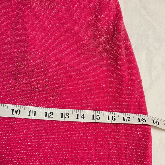 Vintage Rebecca USA Pink Glitter Maxi Evening Gown M – 90s Sparkle Spaghetti - Picture 9 of 11